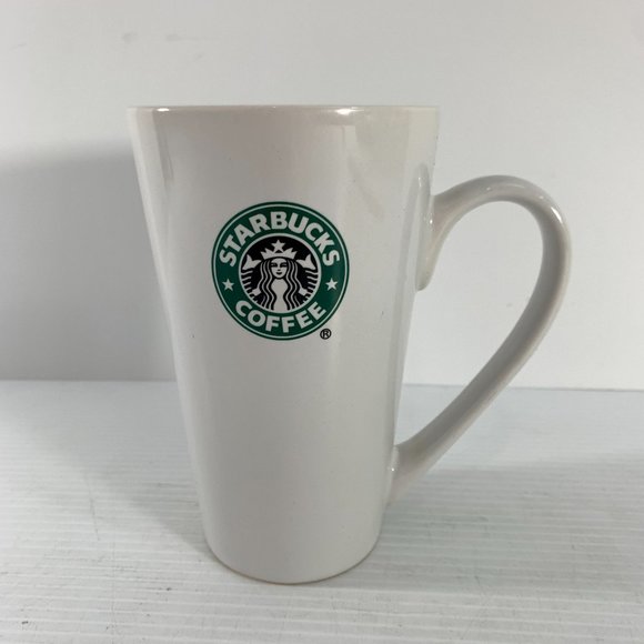 Starbucks 2007 Tall 17.7 oz Coffee Mug Cup Traditional Design White Green - Picture 3 of 7